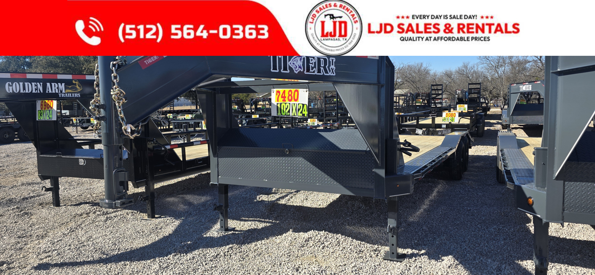 New 2026 Tiger - Gooseneck Drive Over Fender 102" X 24'