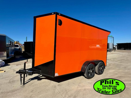 New 6X12 TANDEM AXLE Cargo / Enclosed Trailer ALUMINUM WHEELS / BLACKOUT PACKAGE / 7' INTERIOR EXTRA HEIGHT / WING