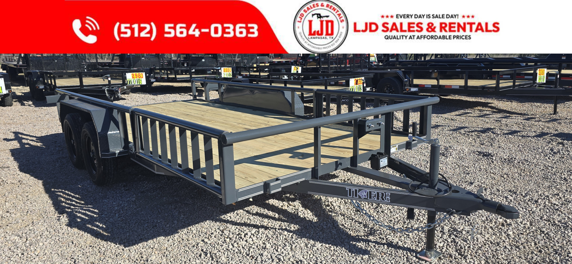 New 2026 Tiger - 83  x 16' Utility Trailer - Brakes