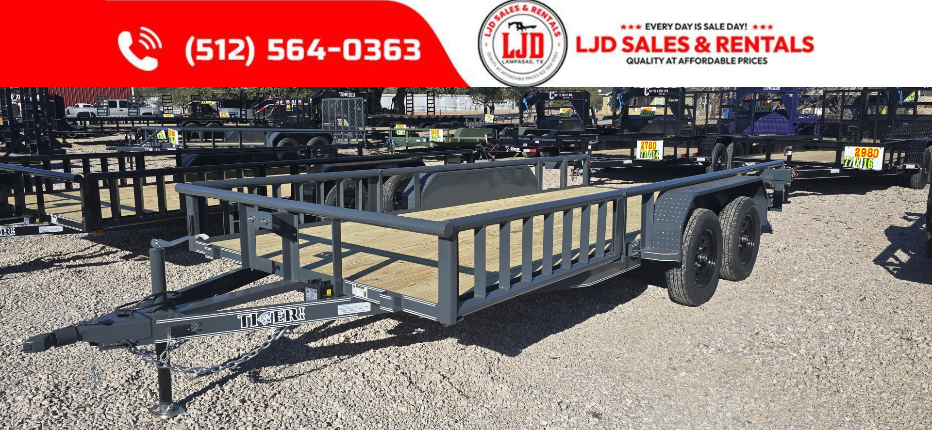 New 2026 Tiger - 83" x 16' Utility Trailer - Brakes