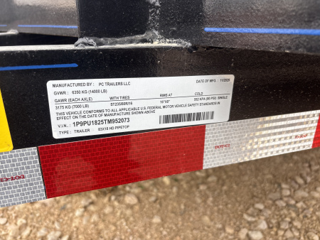New 2026 P&C Trailers 83X18 HD PIPETOP Utility Trailer