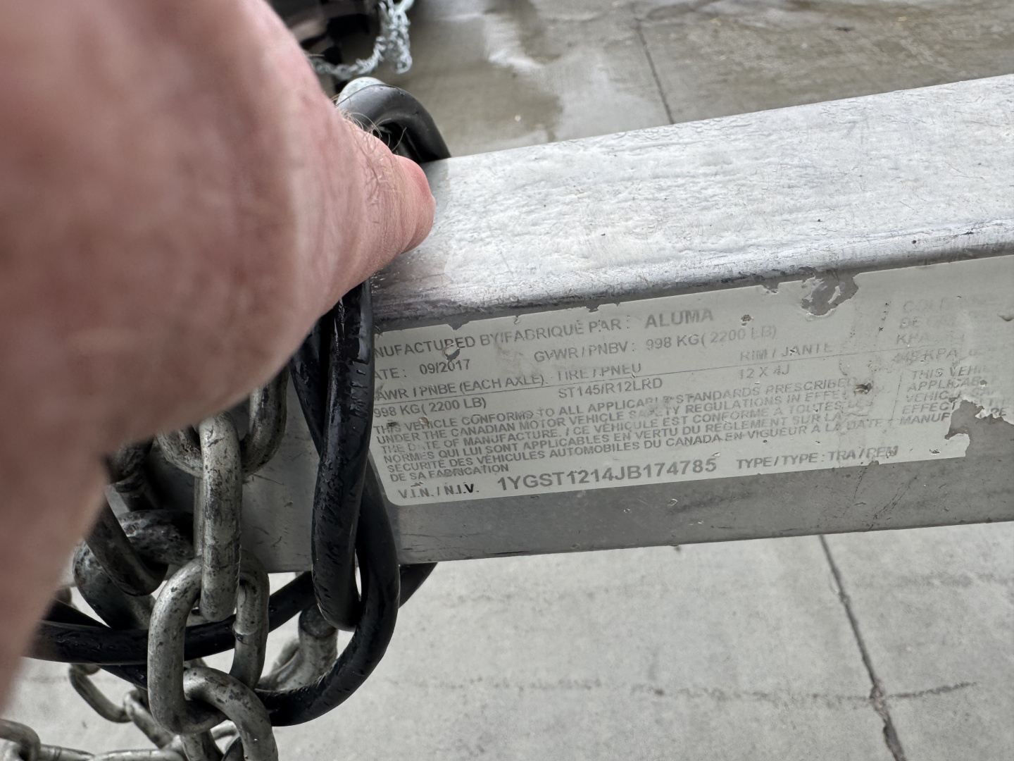 Used 2018 Alumna 2 place TILT Snowmobile Trailer