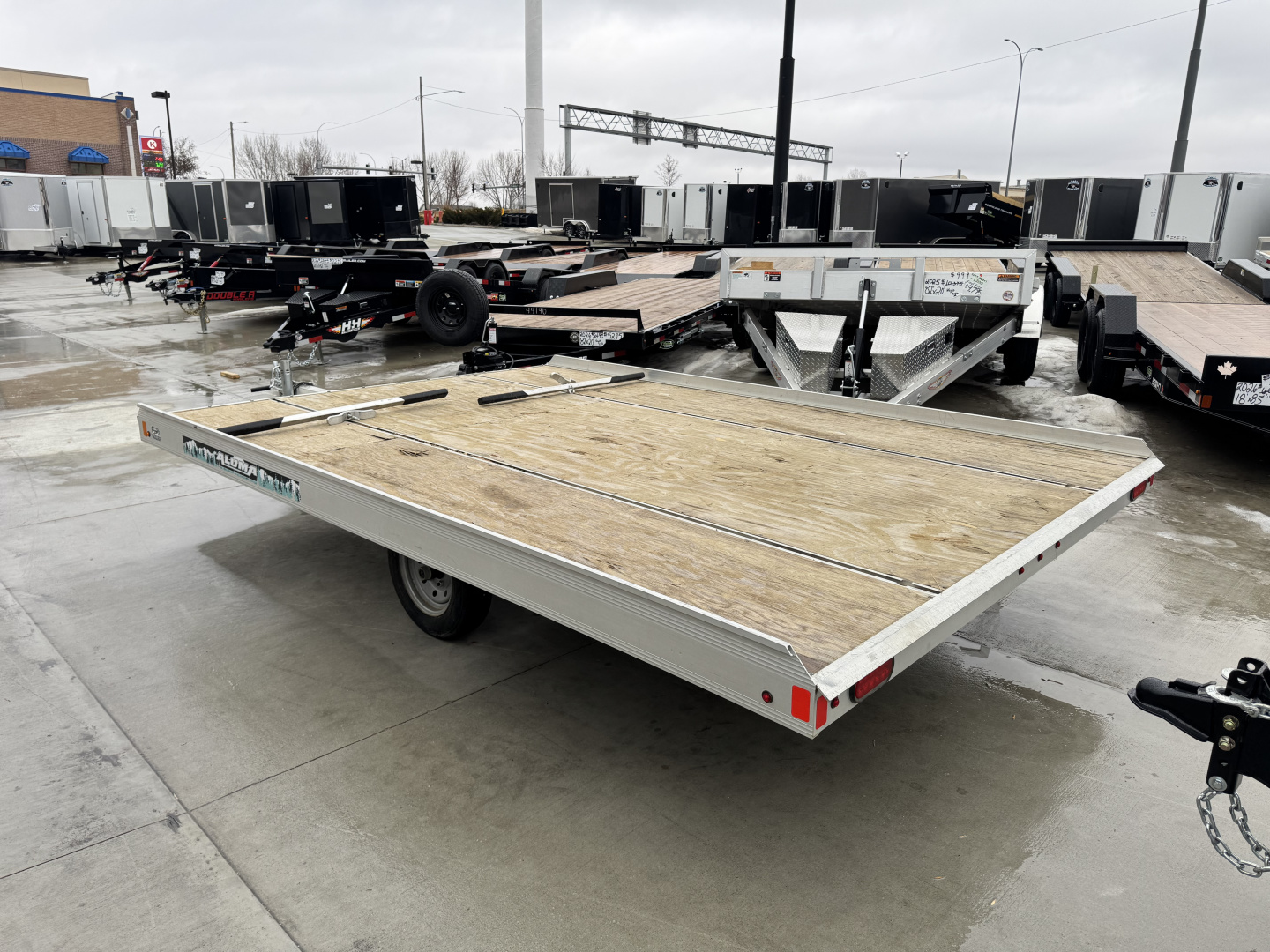 Used 2018 Alumna 2 place TILT Snowmobile Trailer