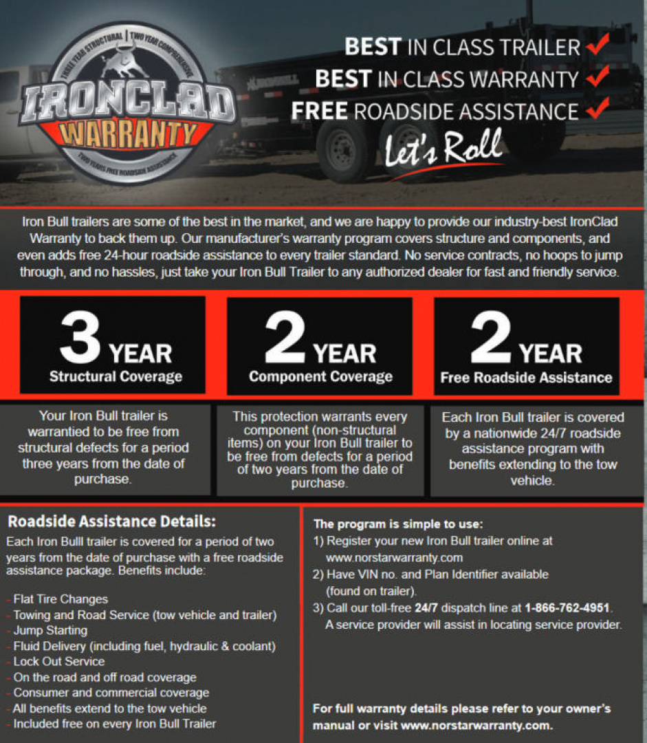 New 2026 Iron Bull 7x16 15k Dump Trailer