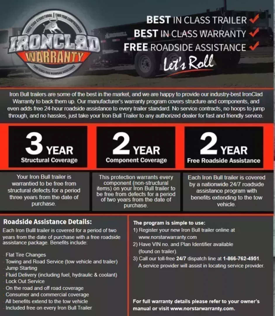 New 2026 Iron Bull 8x16 15k Deckover Dump Trailer