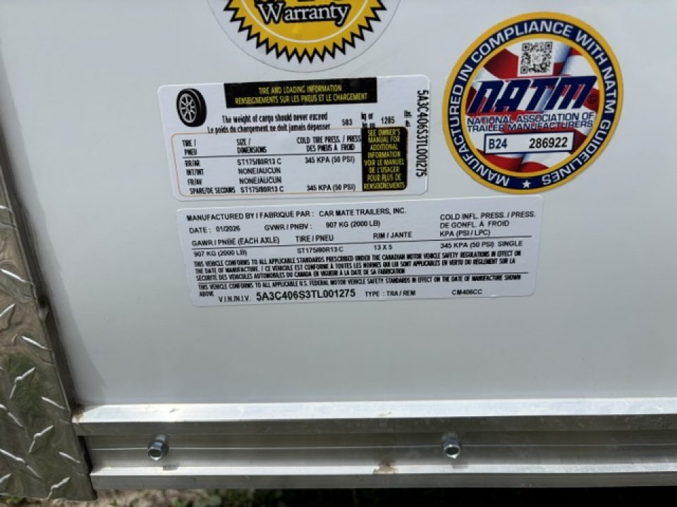 New 2026 Car Mate Trailers CM406CC CUSTOM CARGO Cargo / Enclosed Trailer * 4X6 2K * BARN DOOR *