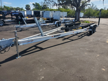 New 2026 Bandit 24-26' TANDEM AXLE 10000 LB GVWR(2-5200 LB TORSION AXLES) ALUMINUM BOAT TRAILER WITH ADJUSTABLE BUNKS, BRAKES ON BOTH AXLES, GUIDE POLES