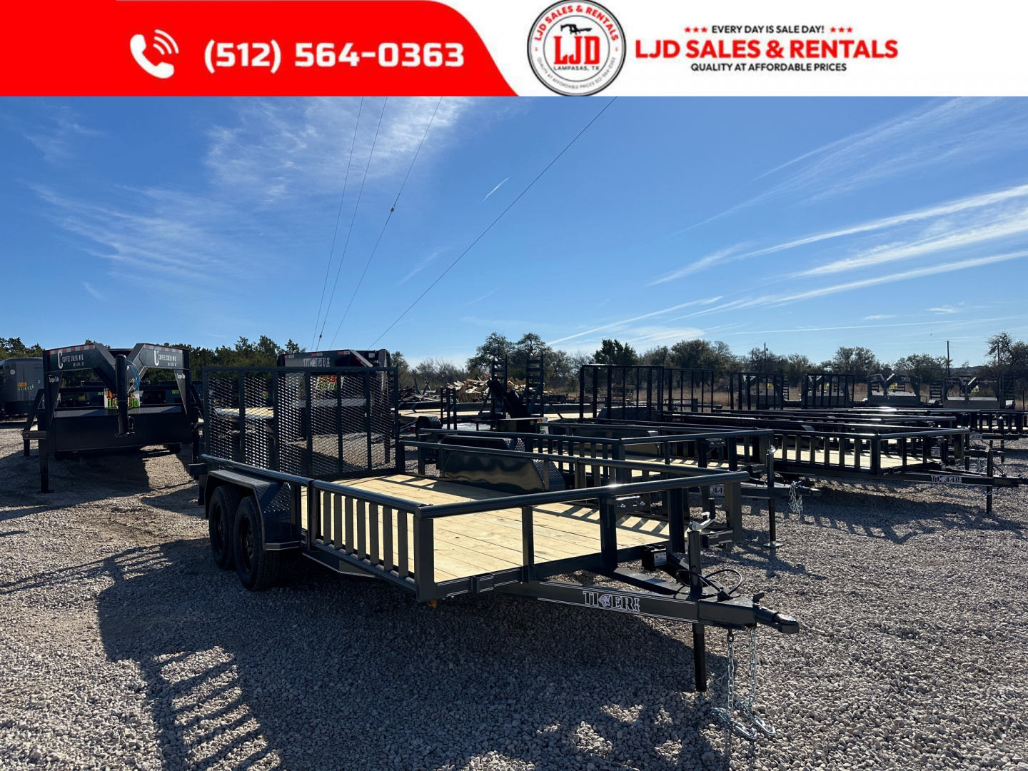 New 2026 Tiger - 83  x 16' Utility Trailer - Brakes