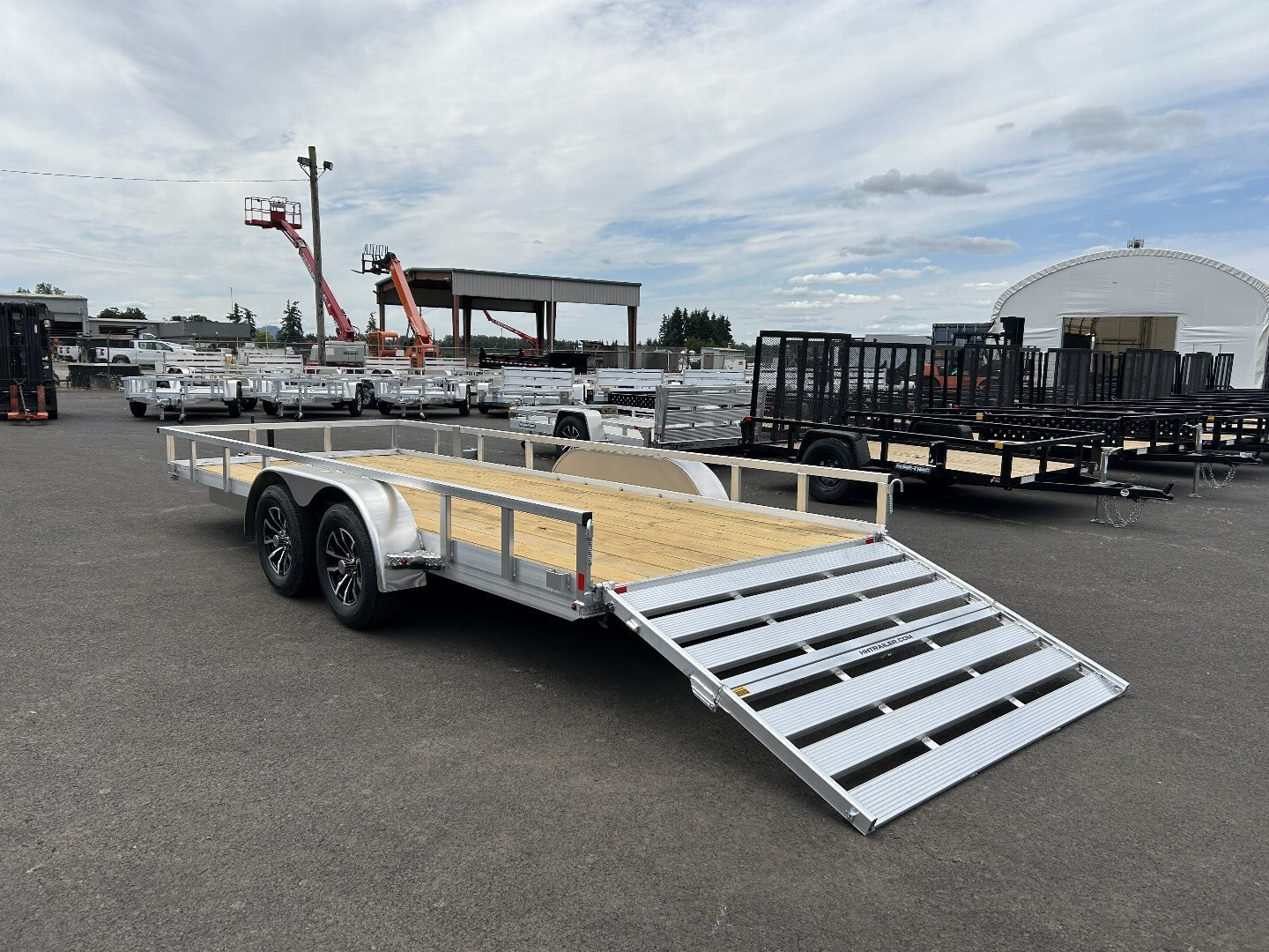 New 2025 H&H 7X18 Open Aluminum Utility Trailer 7K GVWR