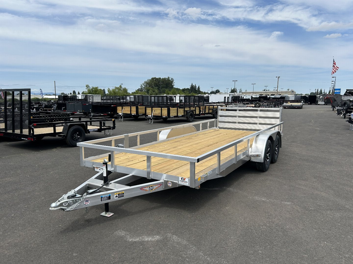 New 2025 H&H 7X18 Open Aluminum Utility Trailer 7K GVWR