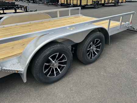 New 2025 H&H 7X18 Open Aluminum Utility Trailer 7K GVWR