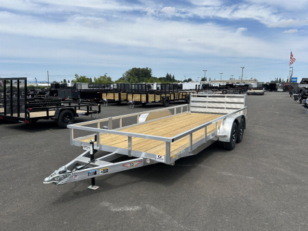New 2025 H&H 7X18 Open Aluminum Utility Trailer 7K GVWR