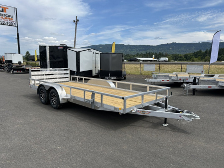 New 2025 H&H 7X18 Open Aluminum Utility Trailer 7K GVWR