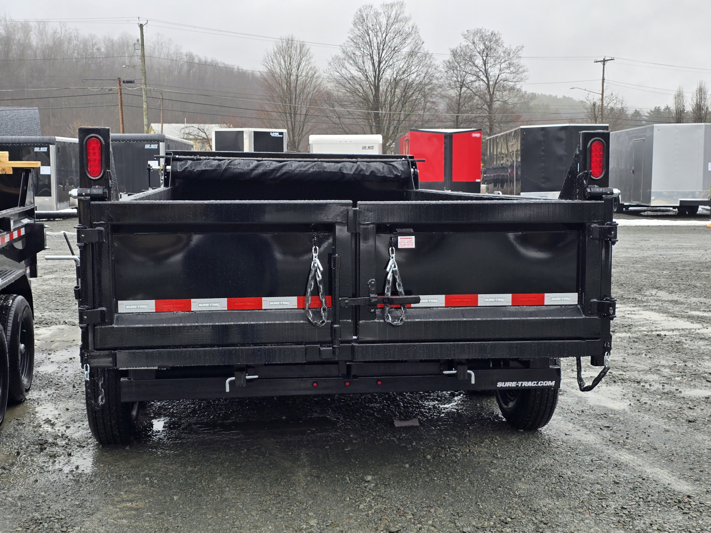 New 2026 Sure-Trac 7x14 14K Dump Trailer- Ramps- Combo Gate- Spare Tire Carrier- Stake Pockets- Integrated Tarp