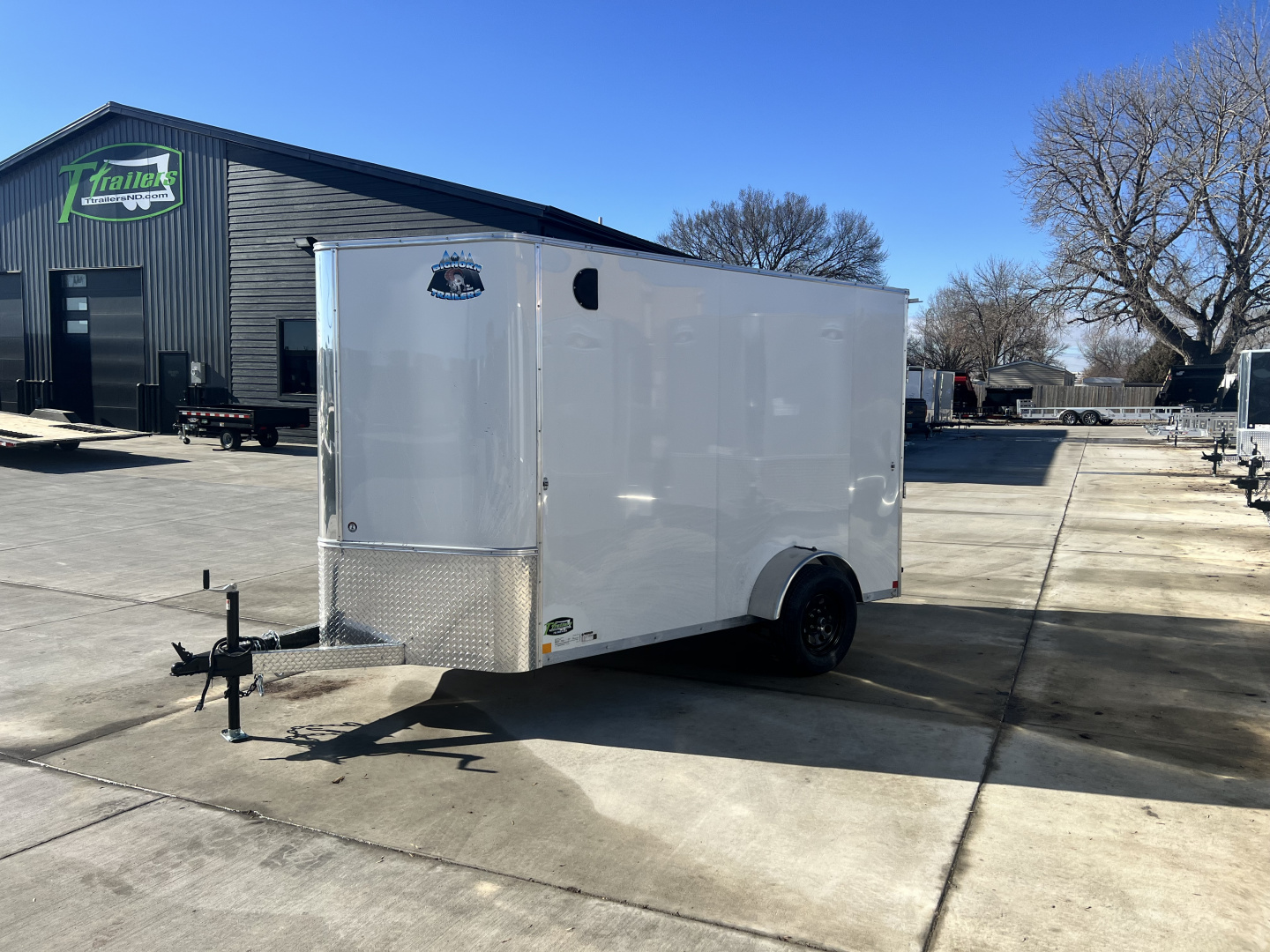 New 2026 Bighorn R&M 6x10+ 2V 6 inches Taller 78” Enclosed Rear Ramp Cargo Trailer