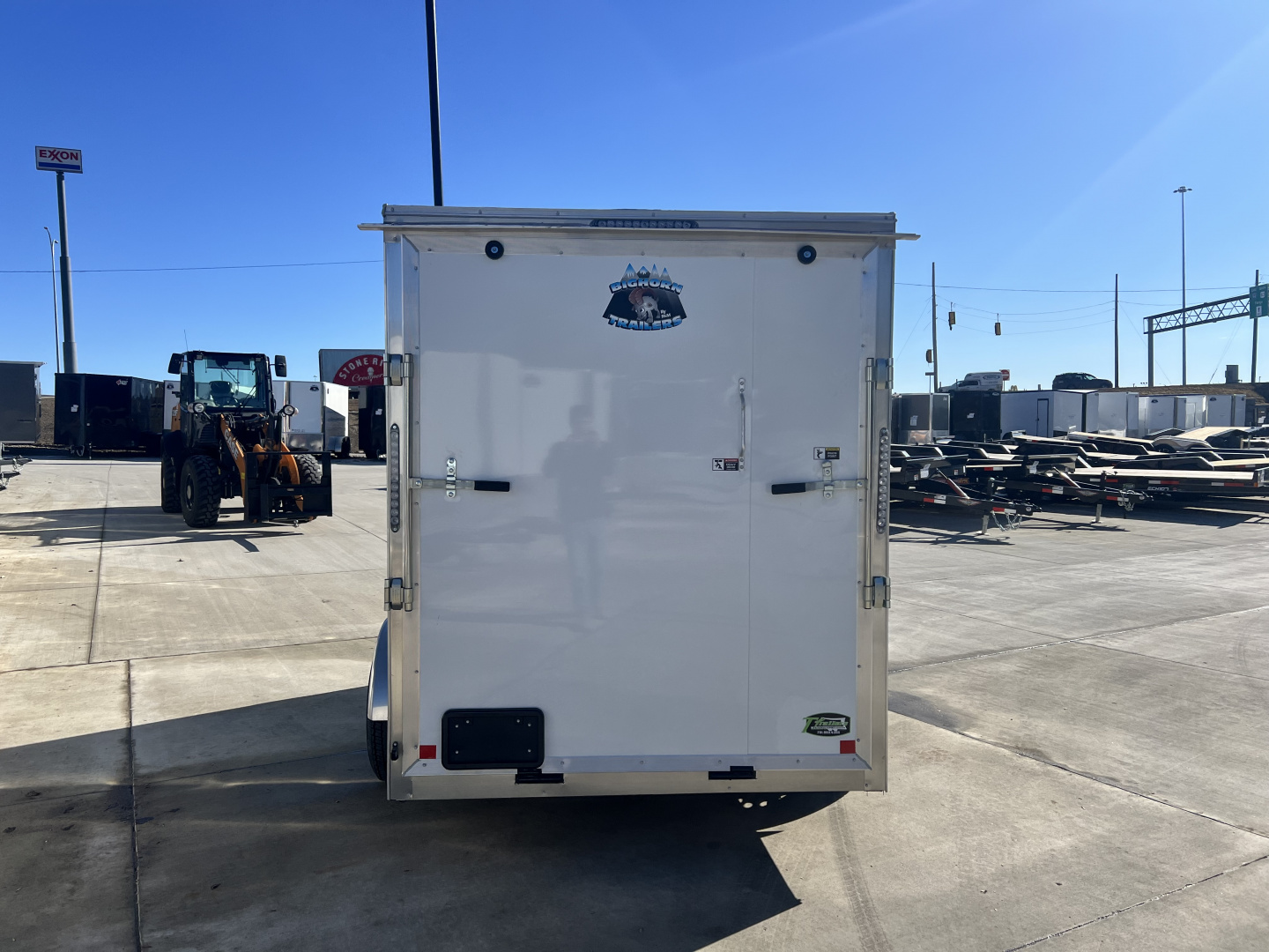 New 2026 Bighorn R&M 6x10+ 2V 6 inches Taller 78” Enclosed Rear Ramp Cargo Trailer