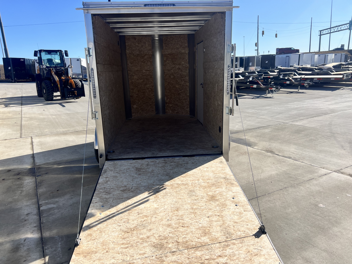 New 2026 Bighorn R&M 6x10+ 2V 6 inches Taller 78” Enclosed Rear Ramp Cargo Trailer