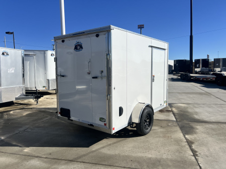 New 2026 Bighorn R&M 6x10+ 2V 6 inches Taller 78” Enclosed Rear Ramp Cargo Trailer