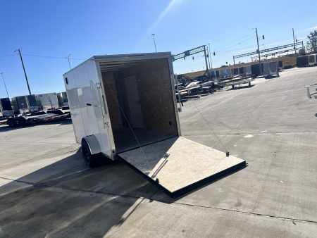 New 2026 Bighorn R&M 6x10+ 2V 6 inches Taller 78” Enclosed Rear Ramp Cargo Trailer