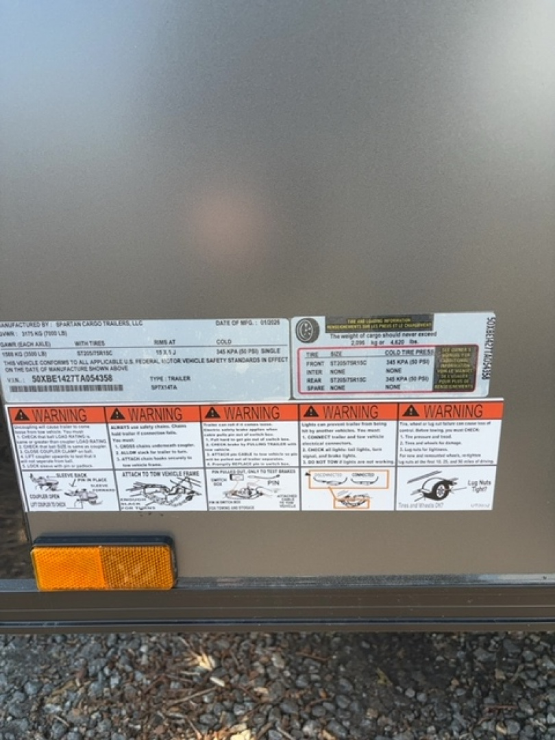 New 2026 Spartan Cargo SP7X14TA Cargo / Enclosed Trailer