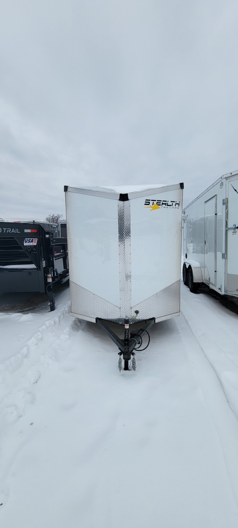 New 2026 Stealth Trailers 6X12 3k WHITE RAMP W/ SPOILER Cargo / Enclosed Trailer