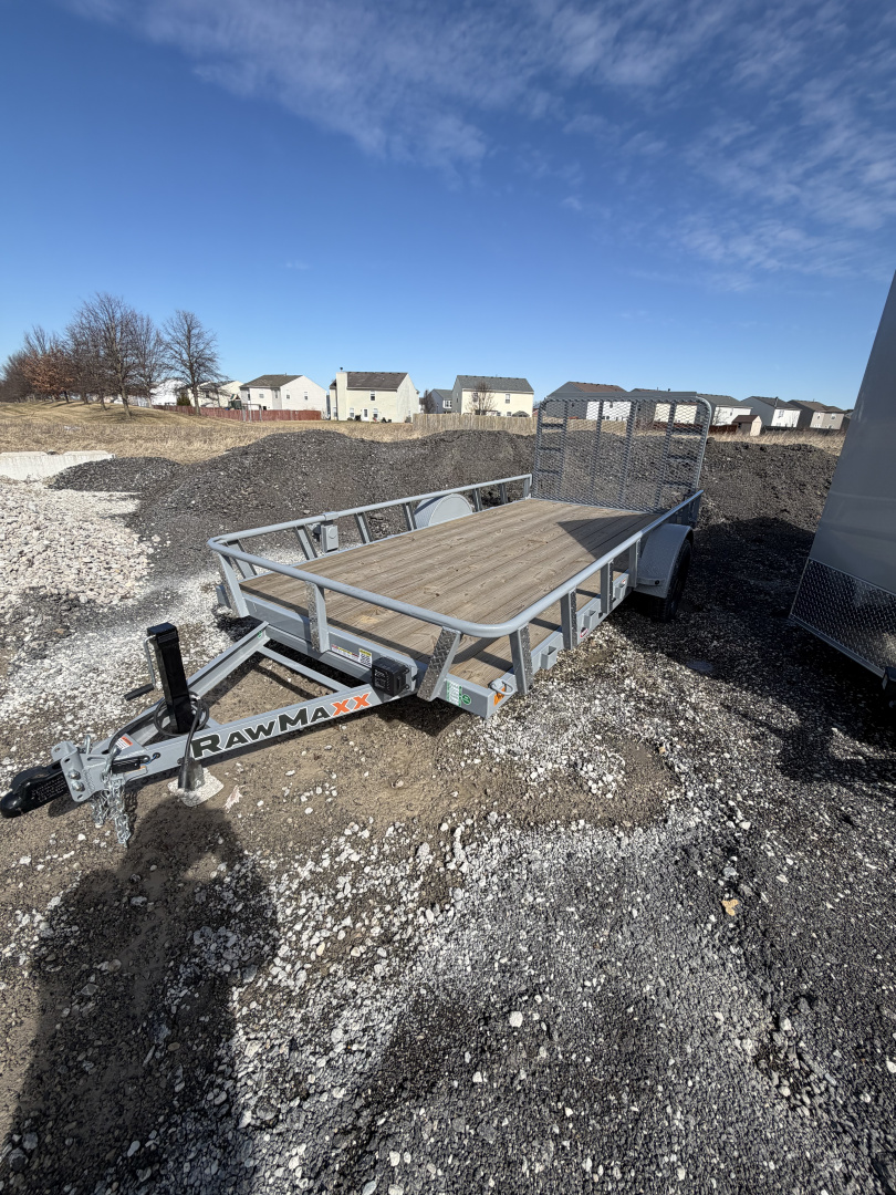 New 2026 RAWMAXX UTX1477BP3.5K Utility Trailer 77X14 SA (GVW:2990) LAVA GRAY