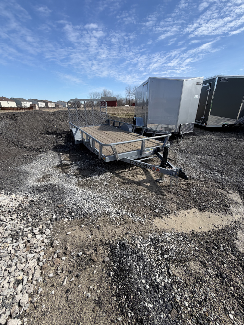 New 2026 RAWMAXX UTX1477BP3.5K Utility Trailer 77X14 SA (GVW:2990) LAVA GRAY
