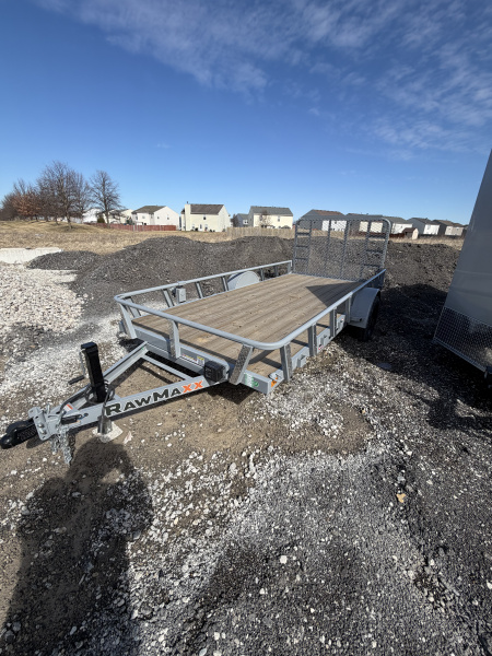 New 2026 RAWMAXX UTX1477BP3.5K Utility Trailer 77X14 SA (GVW:2990) LAVA GRAY