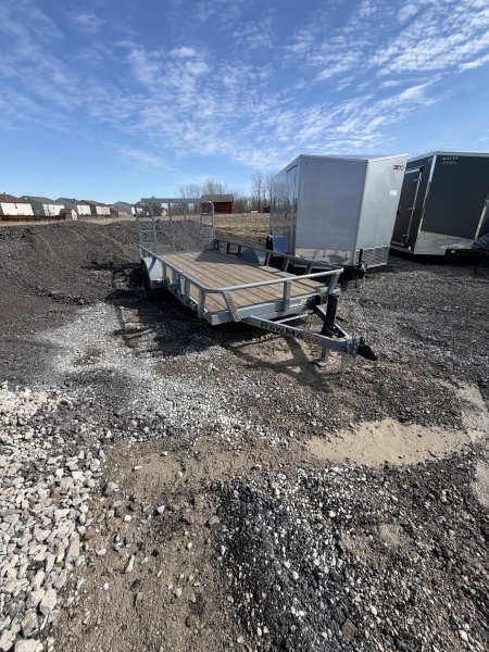 New 2026 RAWMAXX UTX1477BP3.5K Utility Trailer 77X14 SA (GVW:2990) LAVA GRAY