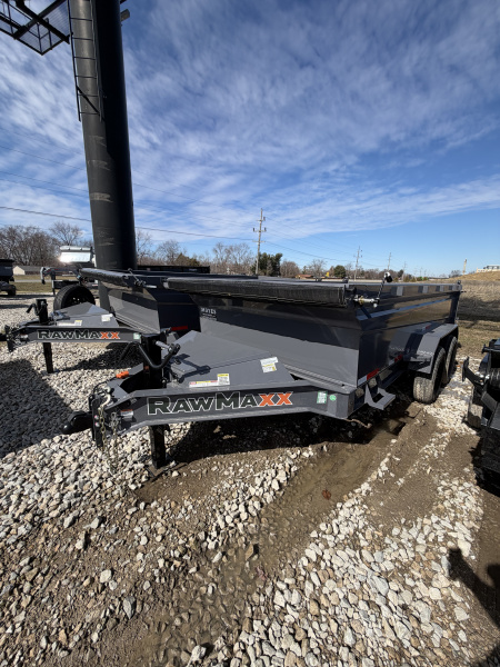 New 2026 RAWMAXX GDXK14BP14K Dump Trailer KNIGHT 83X14 TA 32  SIDES (GVW:14000) SHADOW GRAY