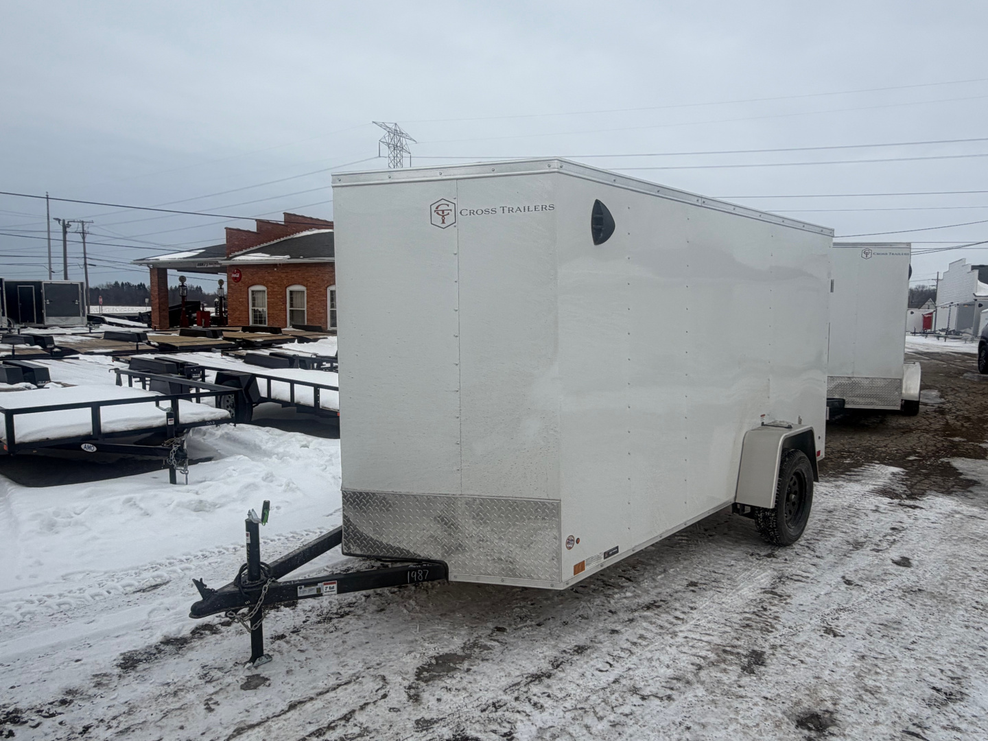 New 2026 6 x 12 Enclosed Cross Trailer with Double Barn Doors - 6ft Interior
