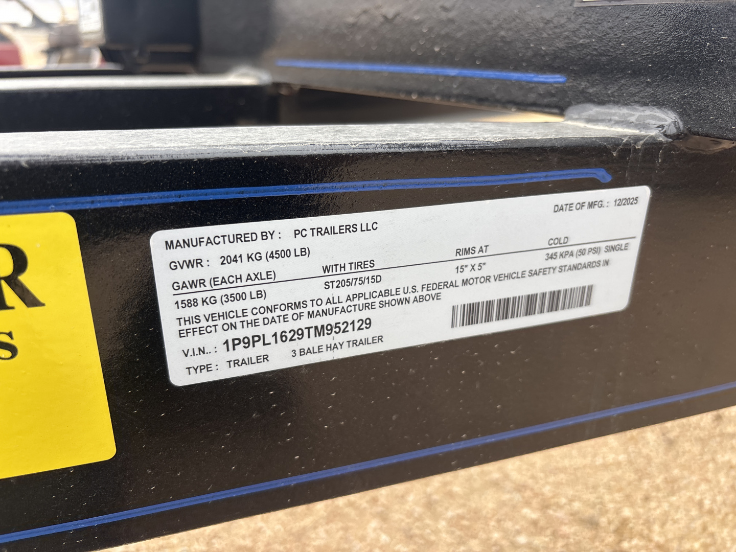 New 2026 P&C Trailers 3 Bale Hay Trailer