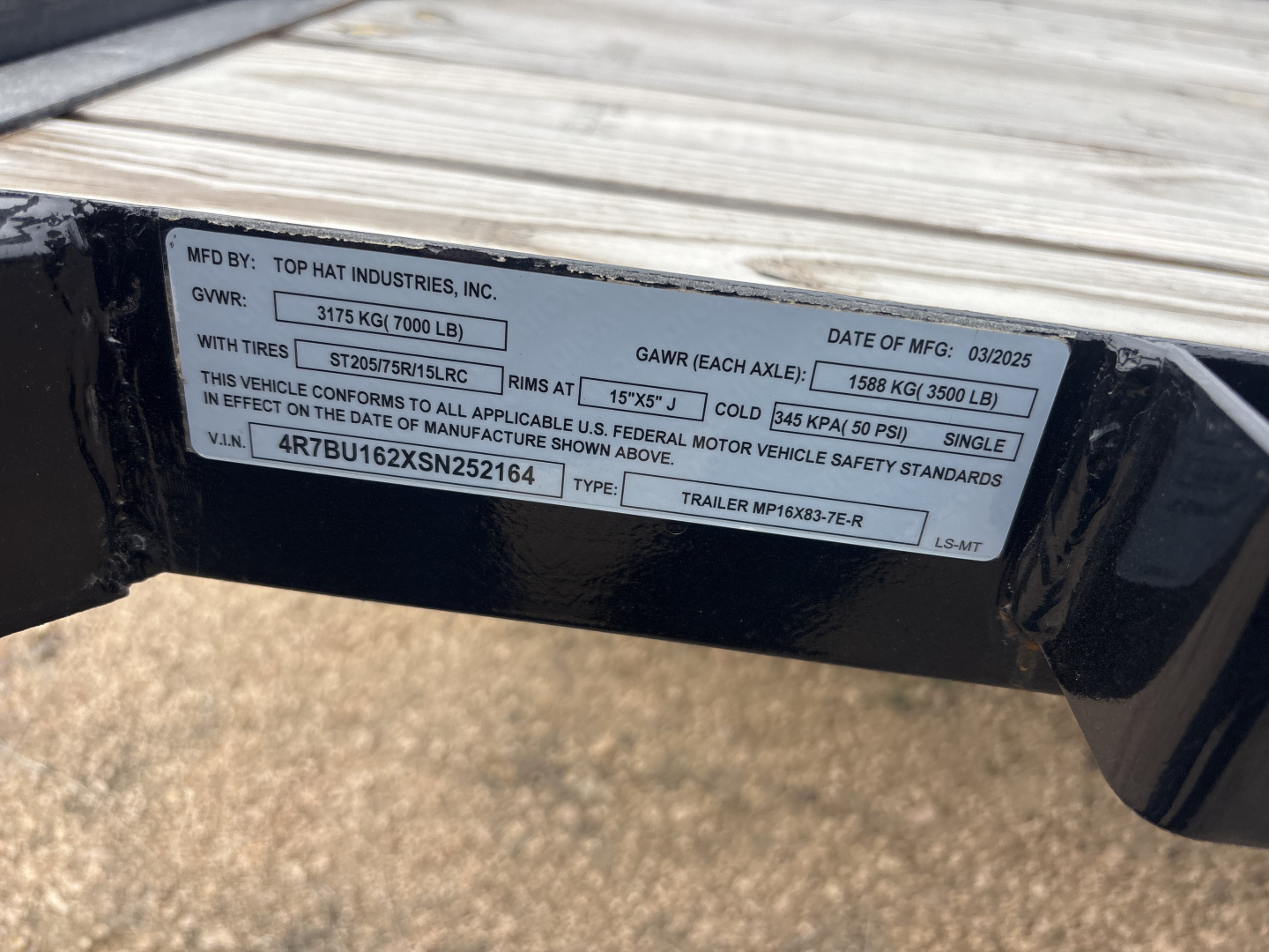 New 2025 Top Hat MP16 Utility Trailer