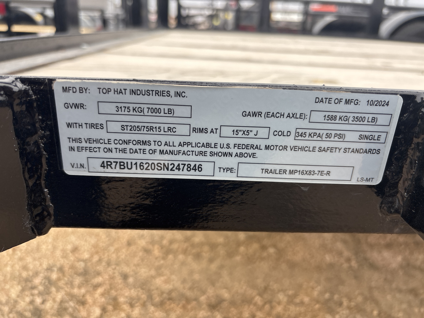 New 2025 Top Hat MP16 Utility Trailer