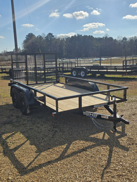 New 2026 Top Hat 77 x12', Tandem Axle, 4' gate Utility Trailer