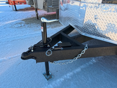 New 2026 Formula Trailers 8.5 x 16 x 7 Formula Traverse Flat Top V-Nose Car Hauler, Black, Aluminum Rims, Rock Guard