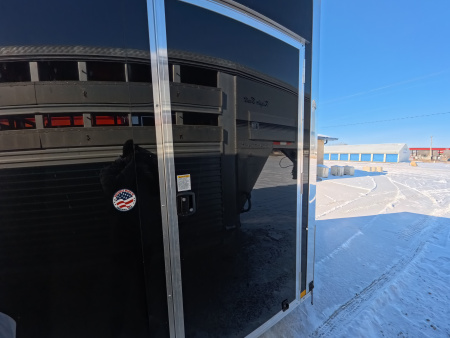 New 2026 Formula Trailers 8.5 x 16 x 7 Formula Traverse Flat Top V-Nose Car Hauler, Black, Aluminum Rims, Rock Guard