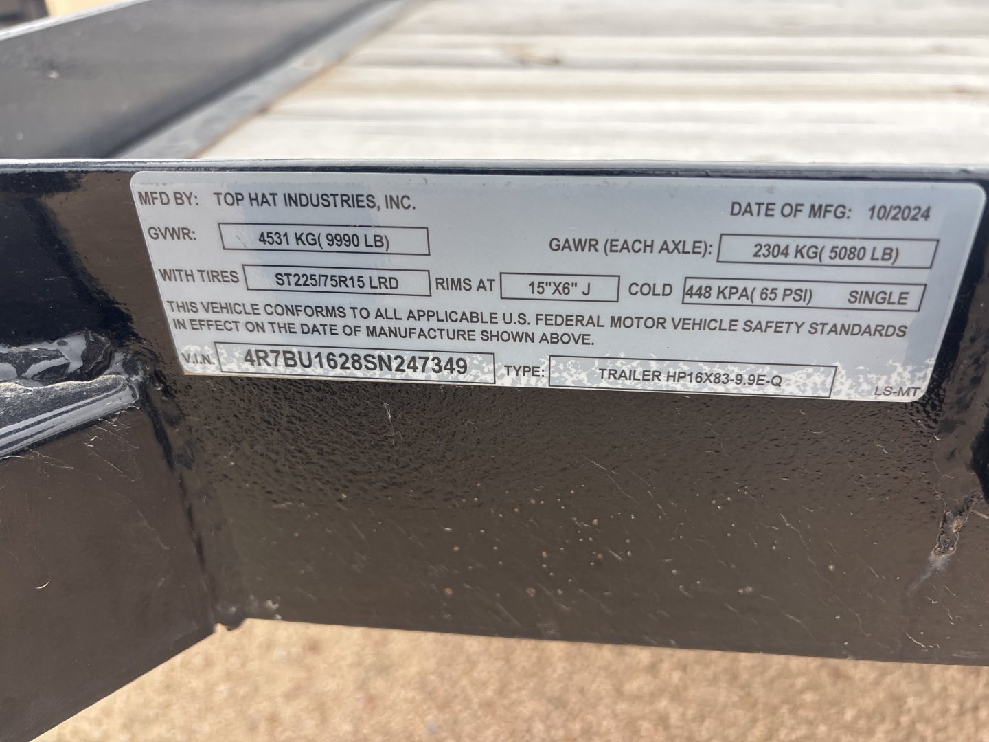 New 2025 Top Hat HP Utility Trailer