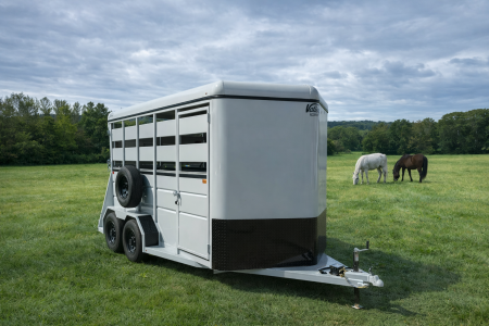 New 2026 Valley 2 HORSE STRAIGHT LOAD w/ RAMP >> EXTRA WIDE 7'6  Tall