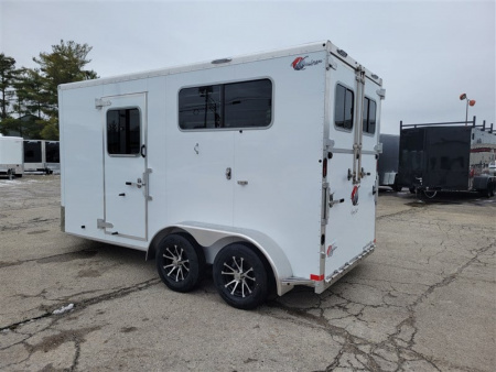 New 2026 Kiefer 2 HORSE STRAIGHT LOAD w/ RAMP Horse Trailer