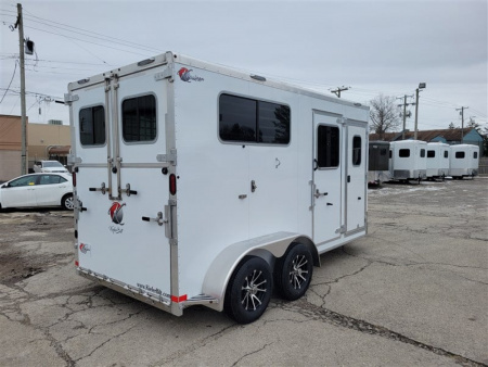 New 2026 Kiefer 2 HORSE STRAIGHT LOAD w/ RAMP Horse Trailer