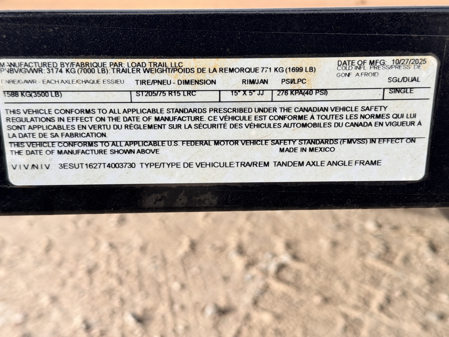 New 2026 Load Trail 7-16 Tandem Axle Ramp Gate Utility 7K GVWR