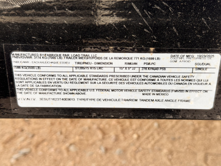 New 2026 Load Trail 7-16 Tandem Axle Ramp Gate Utility 7K GVWR