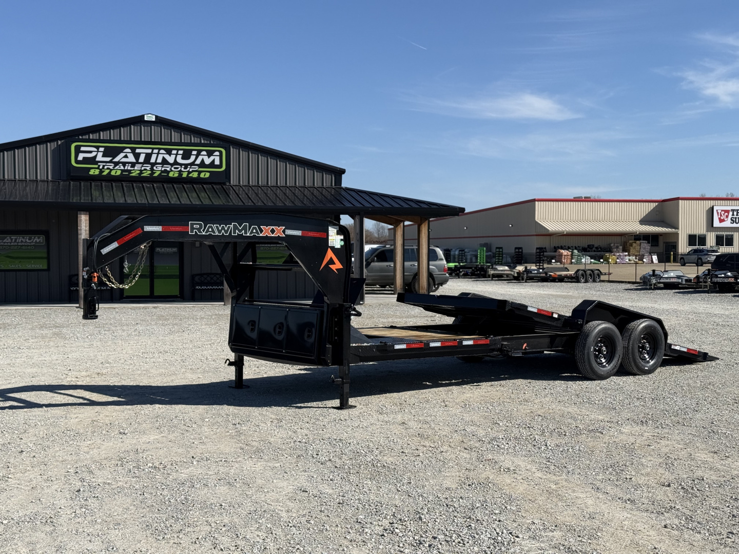 New 2026 RawMaxx G7X 83X24 GOOSENECK TILT W/14 PLY TIRES AND RHINO LINER ON FENDERS 14K GVWR Tilt Trailer
