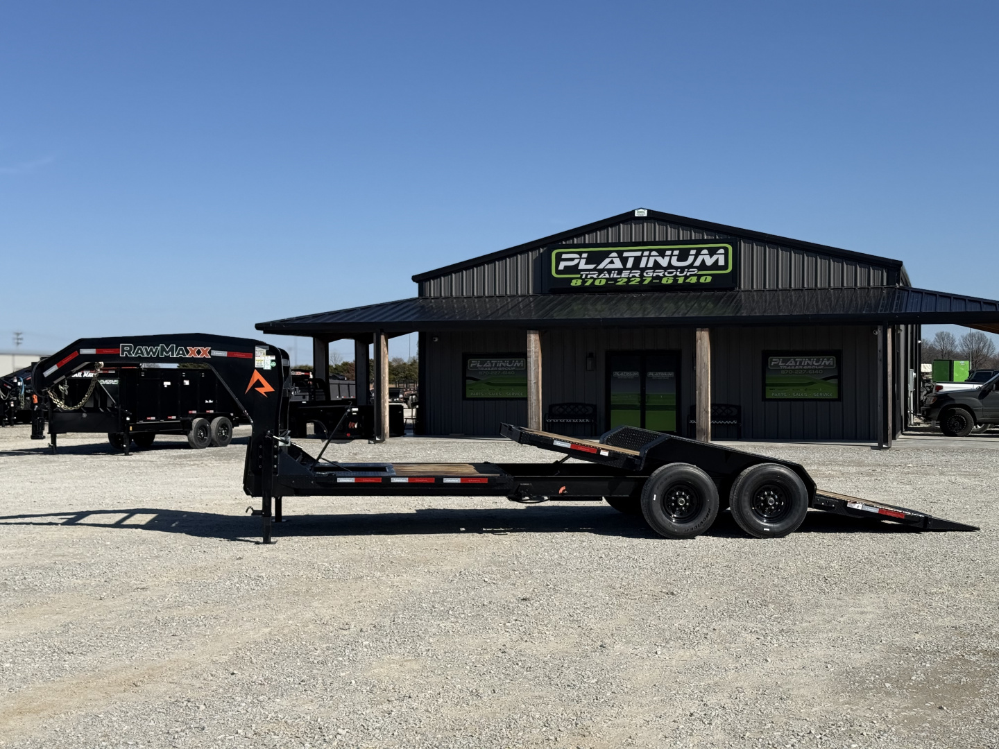 New 2026 RawMaxx G7X 83X24 GOOSENECK TILT W/14 PLY TIRES AND RHINO LINER ON FENDERS 14K GVWR Tilt Trailer