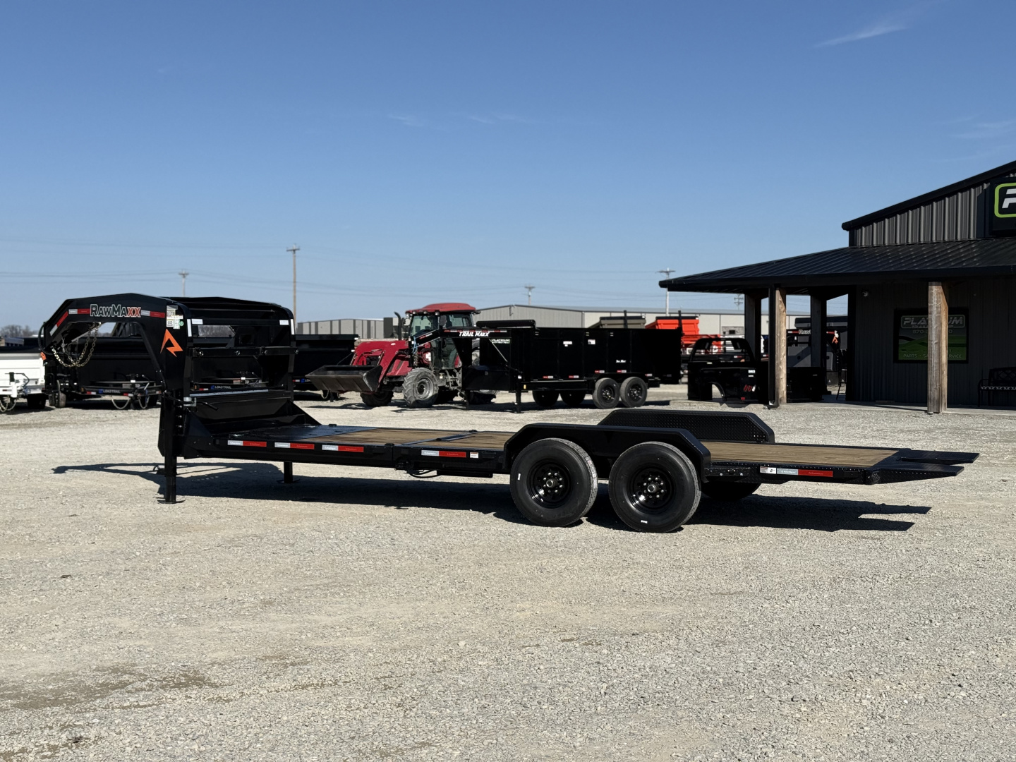 New 2026 RawMaxx G7X 83X24 GOOSENECK TILT W/14 PLY TIRES AND RHINO LINER ON FENDERS 14K GVWR Tilt Trailer
