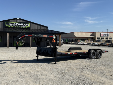 New 2026 RawMaxx G7X 83X24 GOOSENECK TILT W/14 PLY TIRES AND RHINO LINER ON FENDERS 14K GVWR Tilt Trailer
