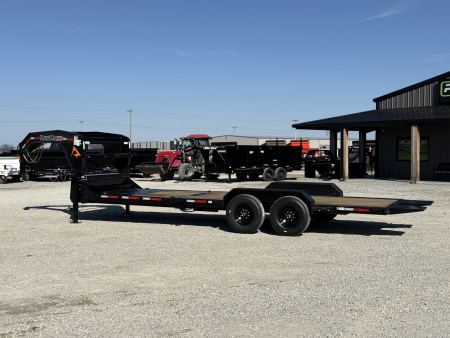 New 2026 RawMaxx G7X 83X24 GOOSENECK TILT W/14 PLY TIRES AND RHINO LINER ON FENDERS 14K GVWR Tilt Trailer