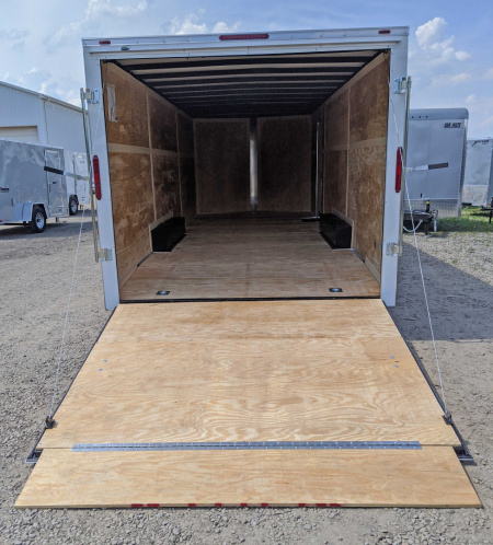 New 2026 Homesteader 8.5 x 24 HD Intrepid V-Nose Car Trailer w/ Rear Ramp Door