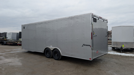 New 2026 Homesteader 8.5 x 24 HD Intrepid V-Nose Car Trailer w/ Rear Ramp Door